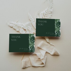 Monstera Thank You Card Template Printable, Tropical Thank You Card ...