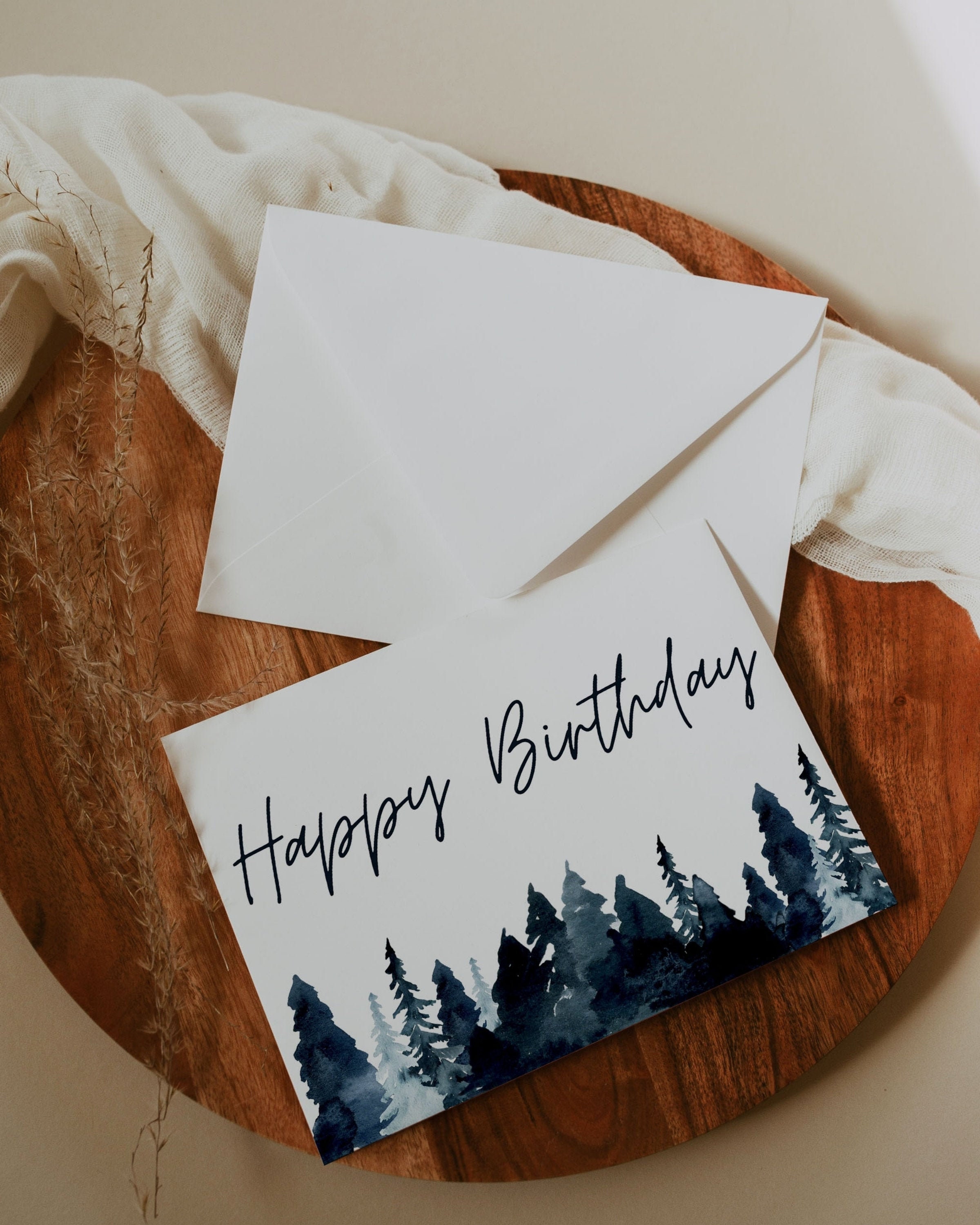 printable watercolor birthday card for him birthday card for etsy