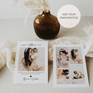 Printable Mother's Day Card Template, Photo Card for Mom (Digital Download) image 3