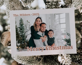 Western Christmas Card with Photo, Boho Christmas Card Template, Southwest Holiday Card Printable, Photo Christmas Card Digital Download