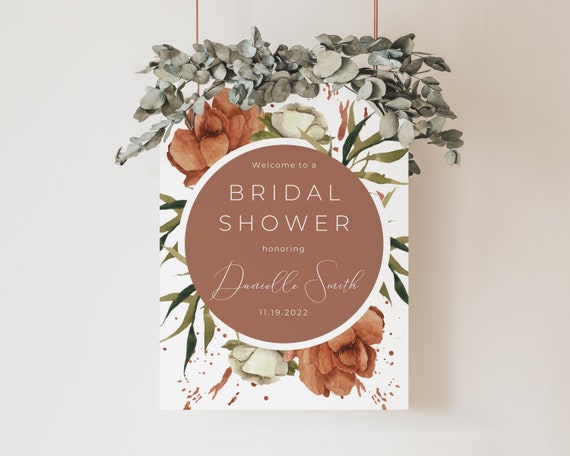 Boho Bridal Shower Welcome Sign Template, Editable Wedding Shower Sign Download, Desert Bridal Shower Welcome Sign Floral, Printable Sign