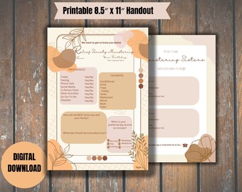 RELIEF SOCIETY Ministering Sister Survey, Ministering Get to Know you Printable, LDS Printable Ministering Idea, Church of Jesus Christ 2023