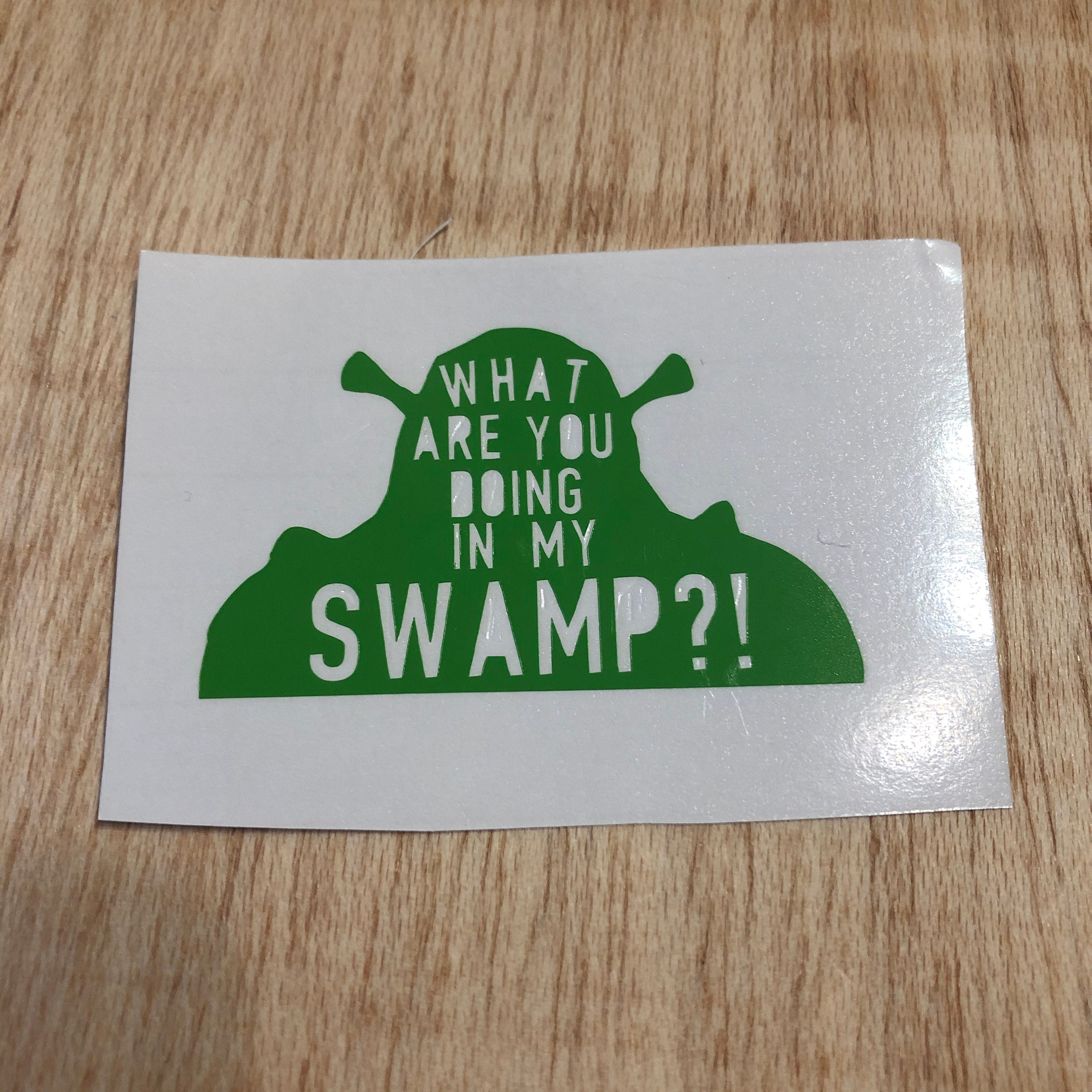 Shrek in his croc swamp Sticker for Sale by KingArt1234