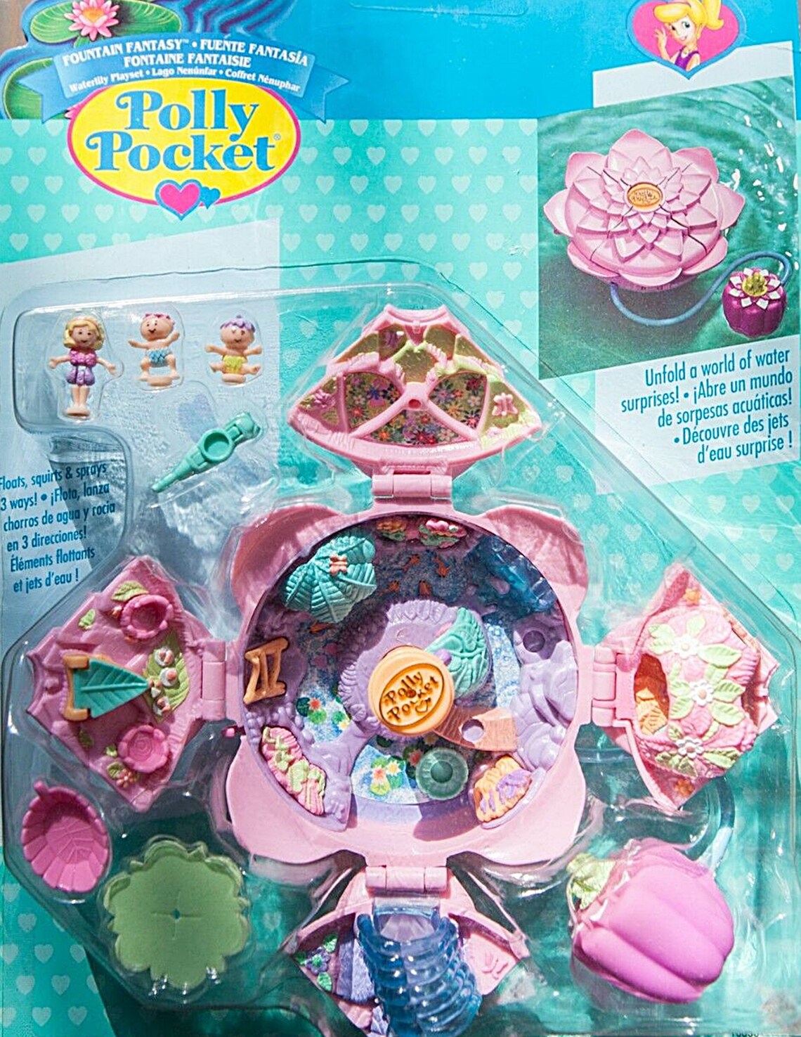 Polly Pocket Pink Lily Compact Fountain Fantasy 1990s Etsy
