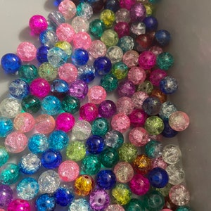 8mm crackle glass round beads