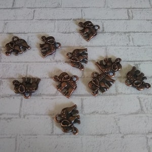 Red Copper Elephant Charm