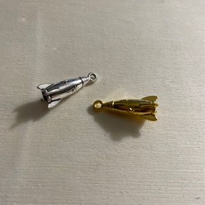 Silver rocket Charm