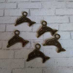 Bronze dolphin Charm