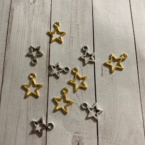 Small gold or silver star Charm