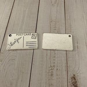 Silver postcard Charm