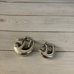 Silver sloth Charm