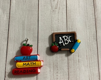 Resin school books or chalkboard Charm