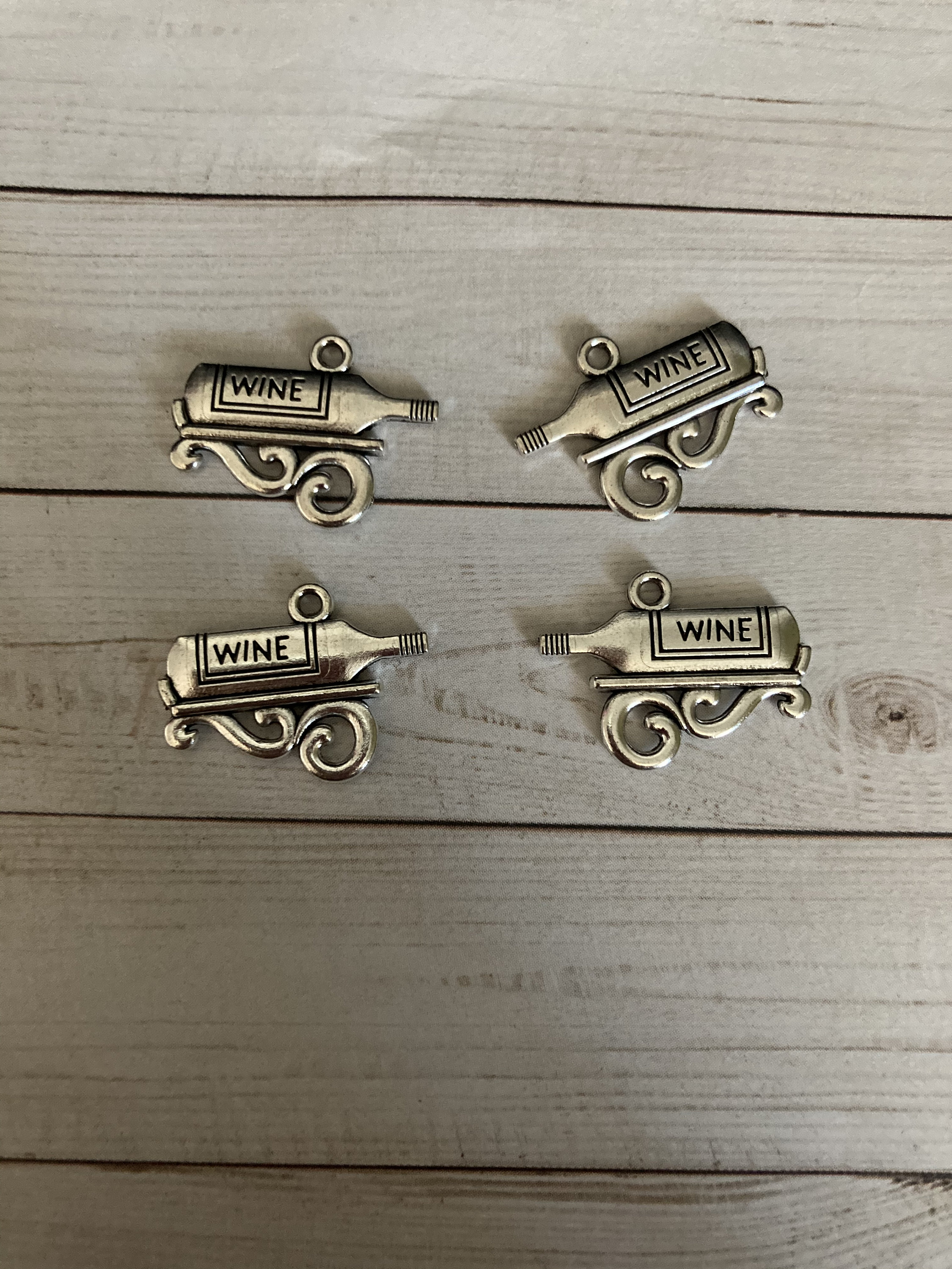 Silver wine bottle Etsy