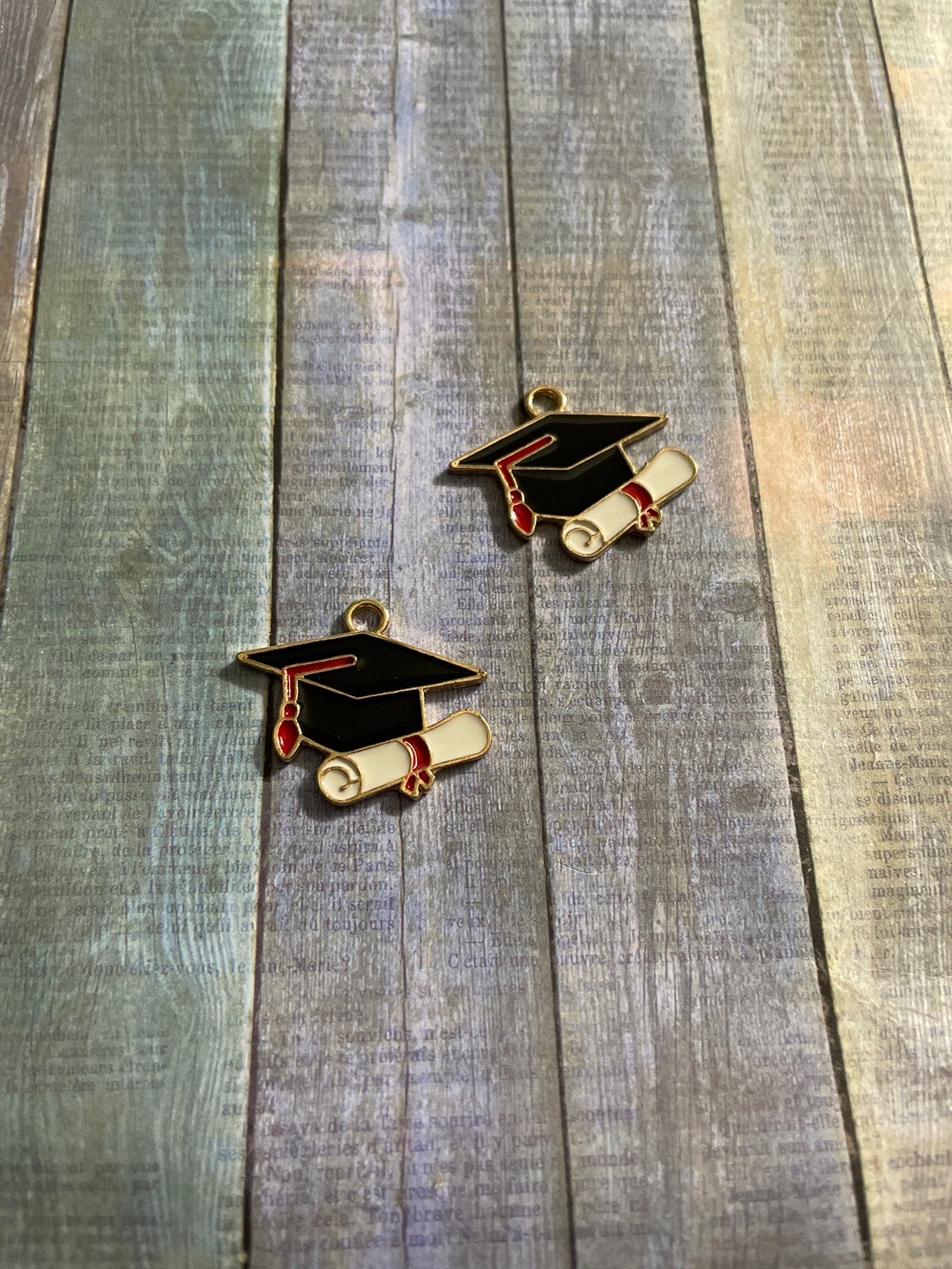 Graduation Cap Chsrms Enamel Graduation Cap Charm - Etsy