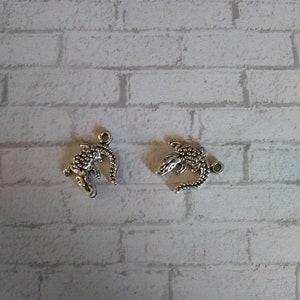 Silver alligator Charm