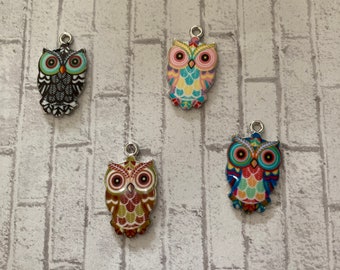 Enamel owl Charm