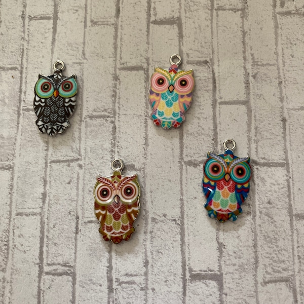 Enamel owl Charm