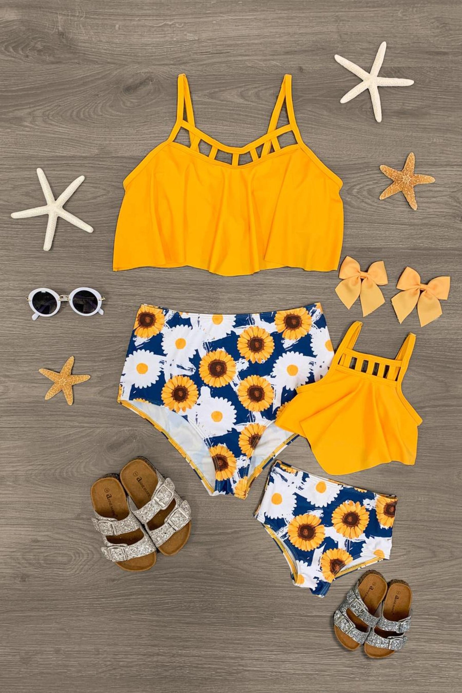 mommy and me matching sunflower outfits