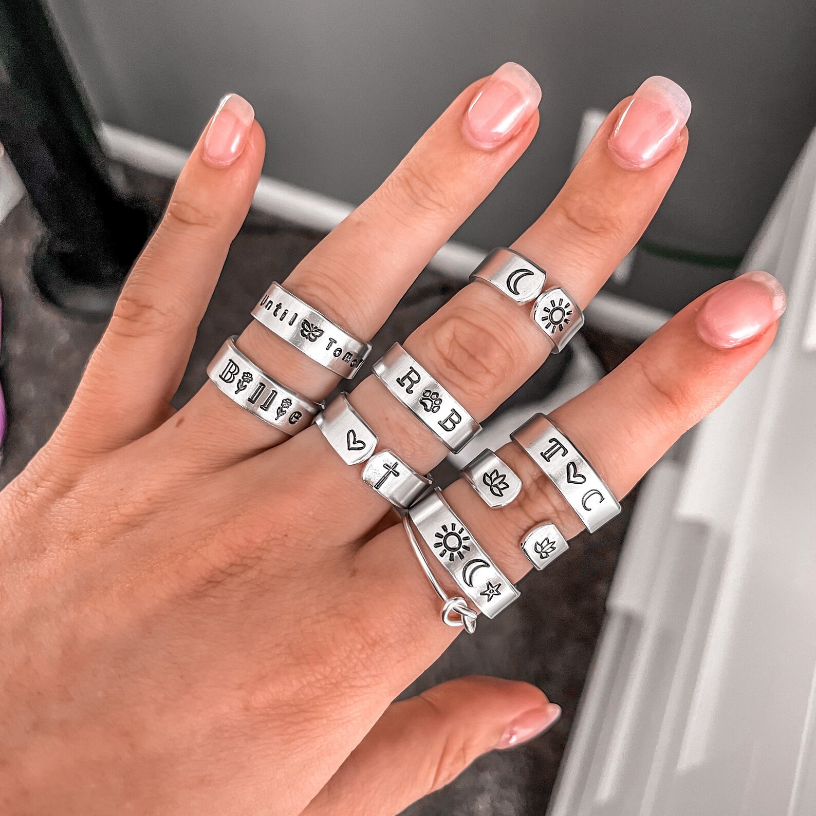 Custom Stamped Rings Personalized Ring Handmade Jewlery Etsy