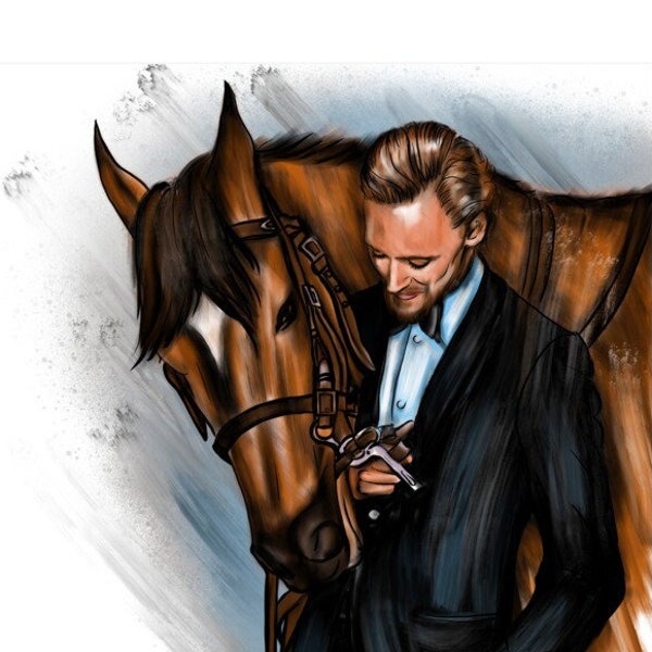 Tom Hiddleston, Art Print, Poster, Drawing, Painting, Illustration