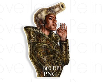 Ruby Rhod, Chris Tucker, The Fifth Element, Digital Sticker, HIGH-Resolution Transparent, Printable Art, PNG, INSTANT Download