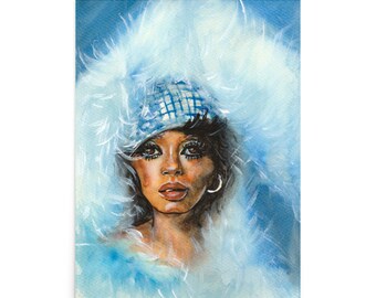 Diana Ross, Art Print, Poster, Zeichnung, Malerei, Illustration