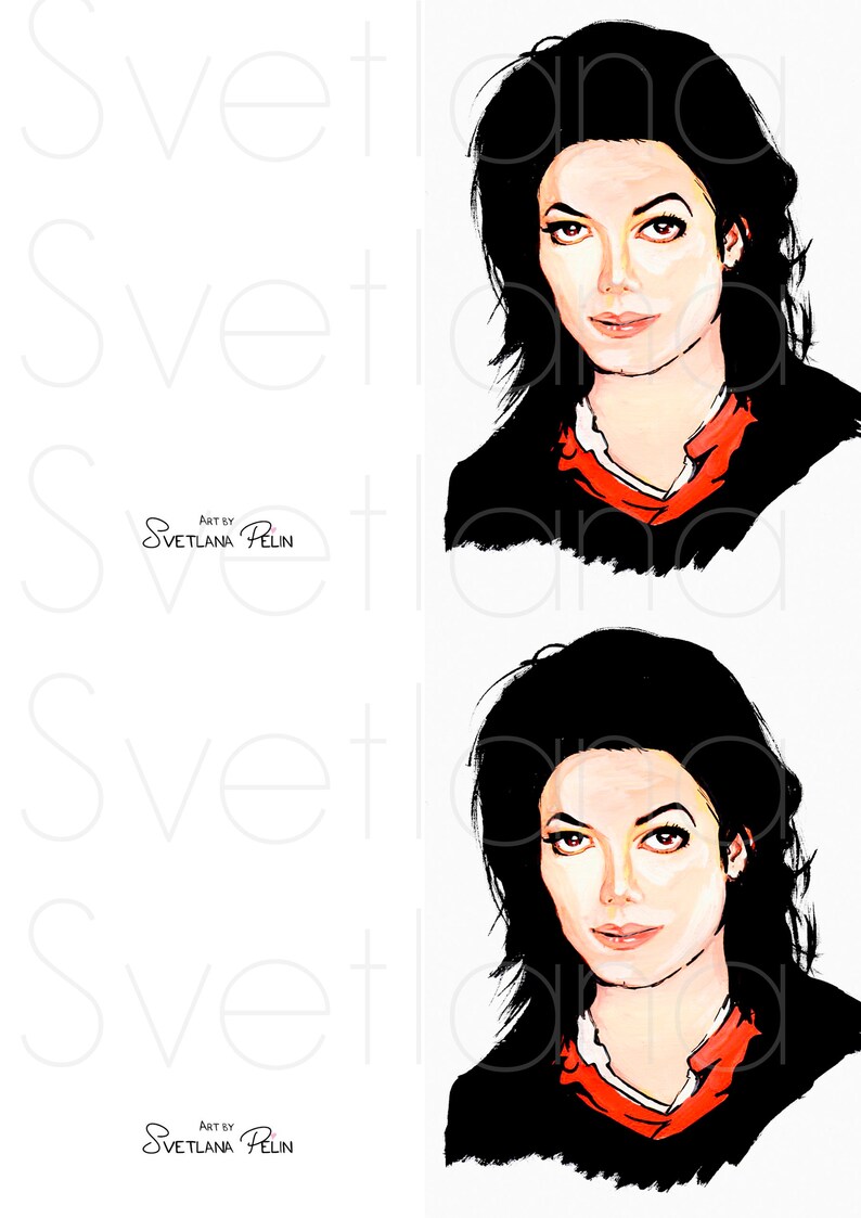 6 Printable Cards A6 Michael Jackson Singer Vocalist - Etsy