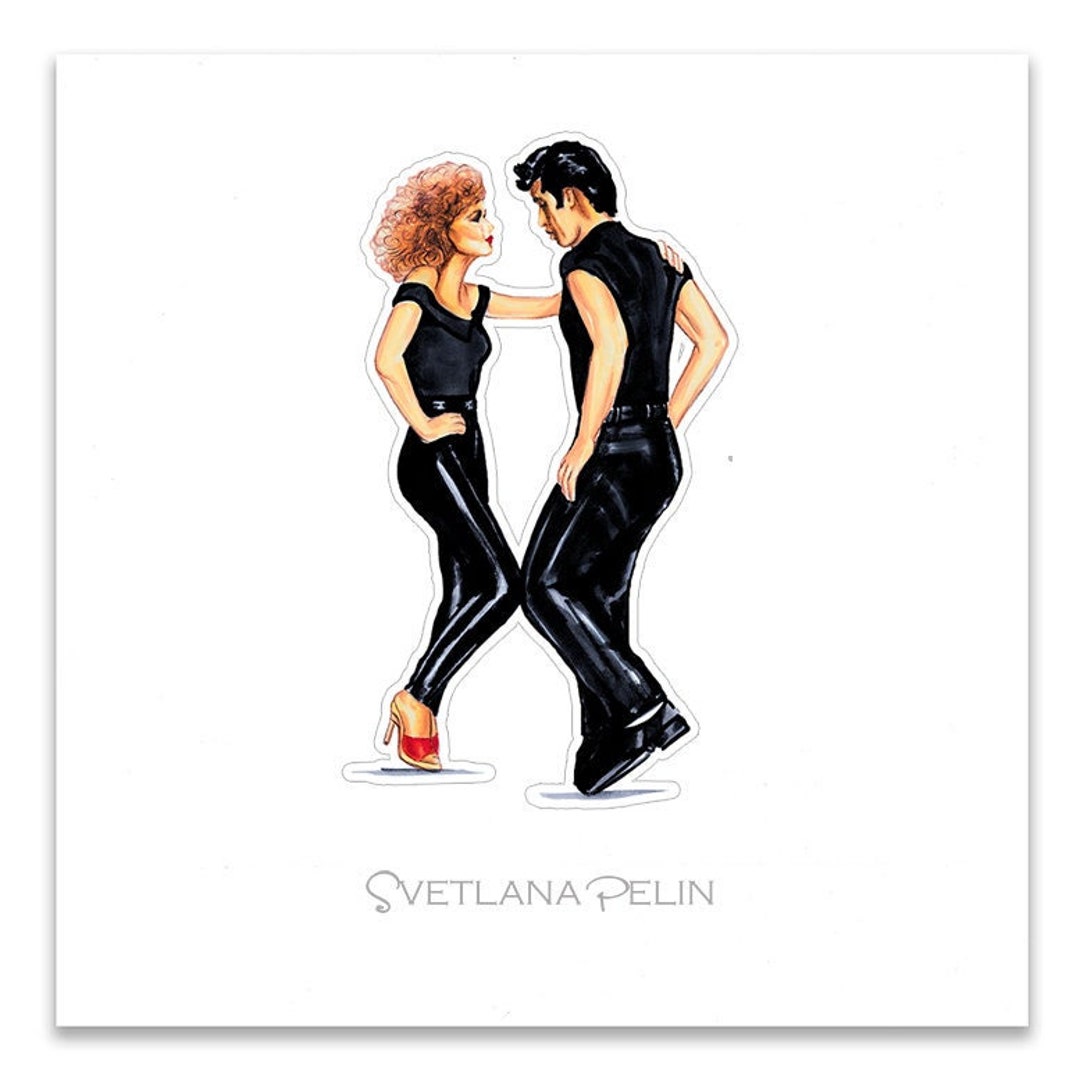 2 Digital Stickers Grease Danny Zuko Sandy Olsson Olivia Etsy