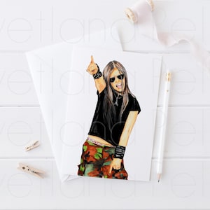 Avril Lavigne, 5 Druckbare Karte, Postkarte, Schreibwaren, INSTANT DOWNLOAD