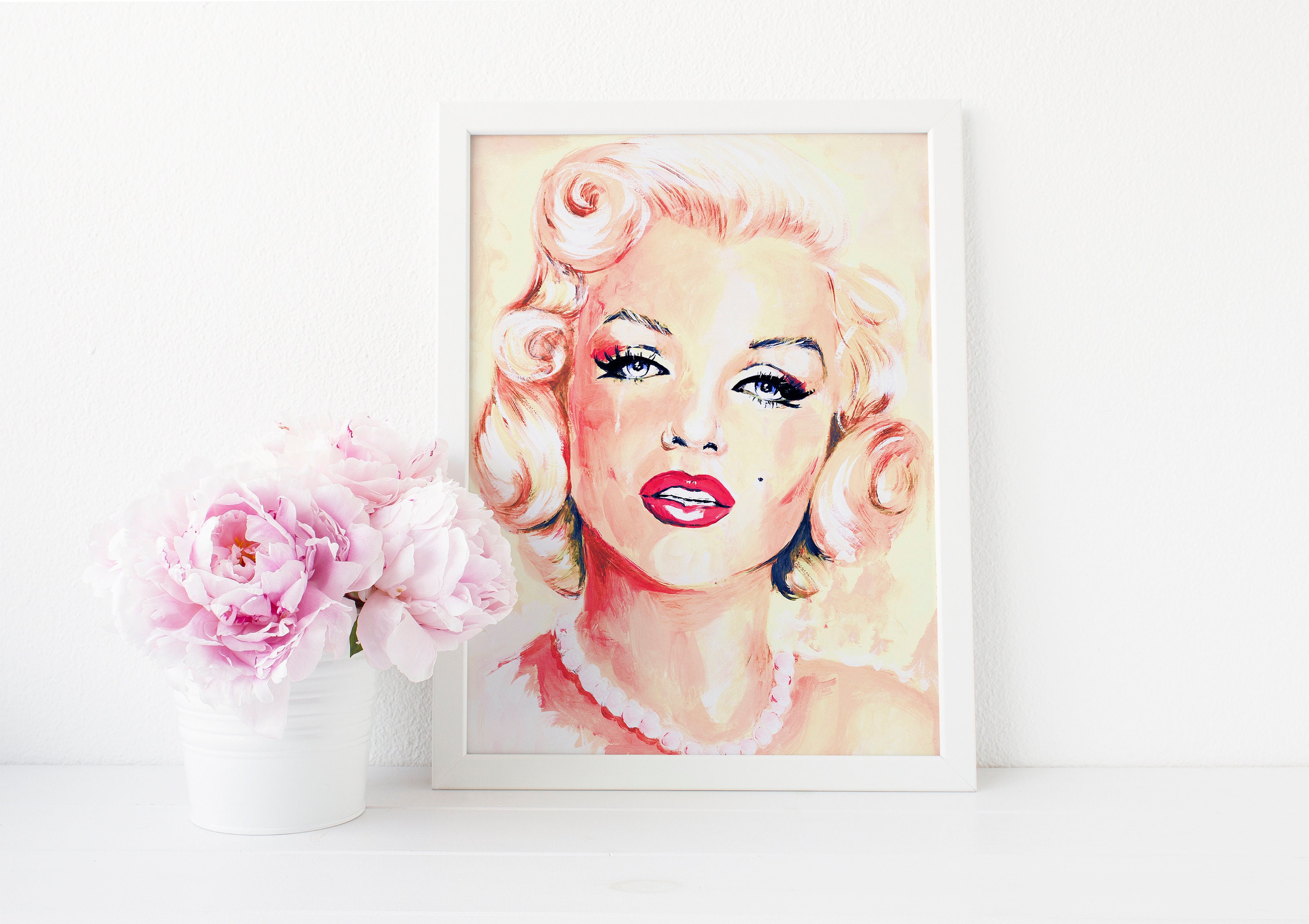 5 Portraits, Inspired by Marilyn Monroe, Gene Trindl, White Fur, Movie ...