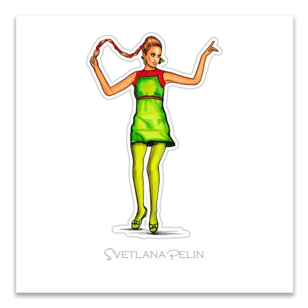 Digital Sticker Twiggy Supermodel Model Fashion 50s Glam - Etsy