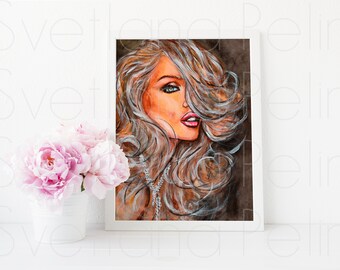 Inspired by Rosie Huntington-Whiteley, Jason Statham, Portrait, Painting, Drawing, Illustration, Artwork, ART PRINT Signed by Artist