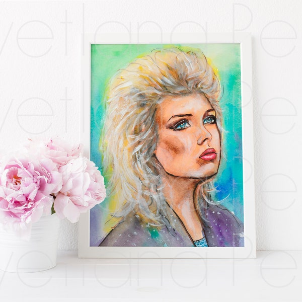 Inspired by Kim Wilde, Portrait, Painting, Drawing, Illustration, Artwork, Wall Home Decor, ART PRINT Signed by Artist