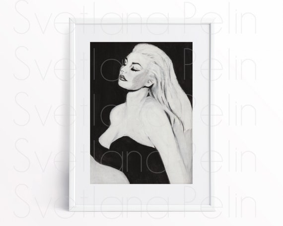 5 Portraits, Inspired By Anita Ekberg, Portrait, Painting, Drawing.
