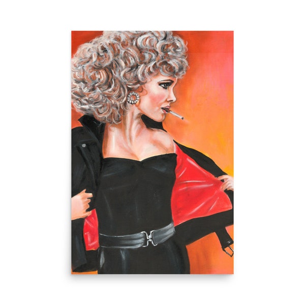 Olivia Newton-John, Sandy Olsson, Grease, Art Print, Poster, Watercolor painting