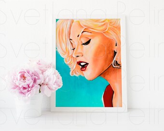 Inspired by Gwen Stefani, Singer, Drawing, Painting, Illustration, Artwork, Wall Home Decor, ART PRINT Signed by Artist