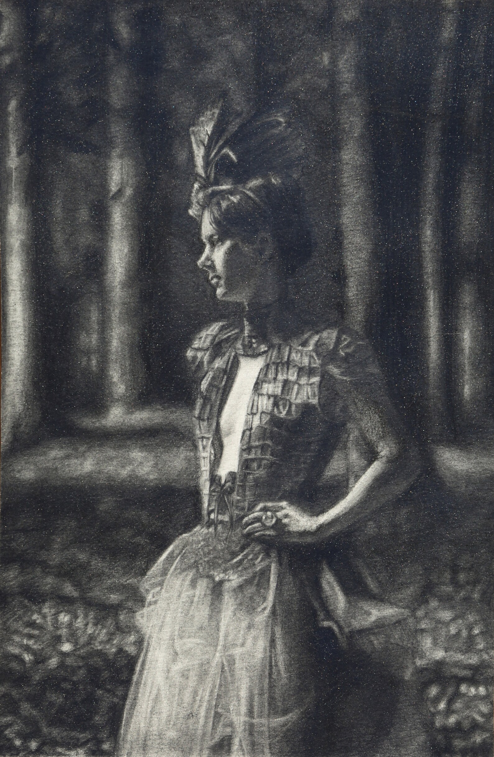 Lady in the Woods art print Etsy