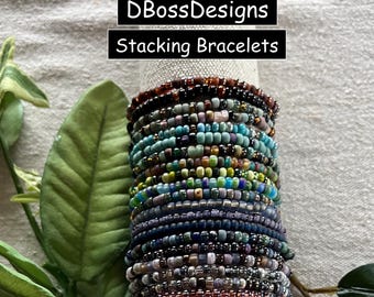 BRACCIALETTO IMPILABILE #1 - #35 Braccialetti elastici con perline