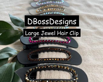 Fermaglio per capelli ovale grande n. 11 - n. 20: strass di cristallo Swarovski, stile francese