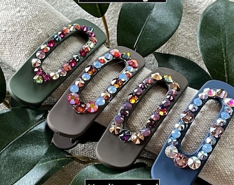 MEDIA OVALE #1 - #21 CLIP, Fermaglio per capelli con gioielli in cristallo Swarovski: Fermaglio francese medio