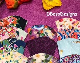 Floral Cotton Face Mask: American Made with Filter Pocket