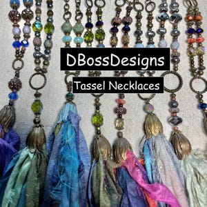 Necklace, Tassel Necklace, Beaded Necklace