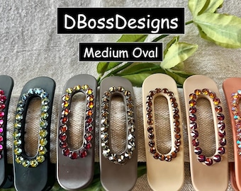 Fermaglio per capelli ovale medio #22-#33 Fermaglio per capelli Swarovski con gioielli di cristallo: medio, stile francese