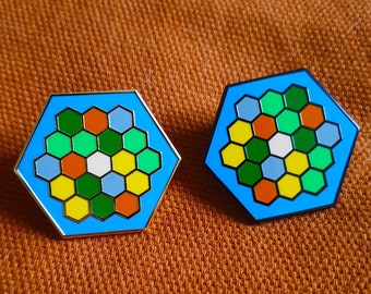 Settlers of Catan inspired enamel pin - choice of colour!