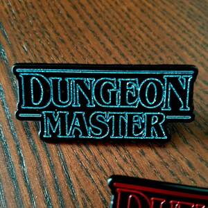 Stranger Things Dungeon Master Enamel Pin Choice of 5 colours Blue Glitter