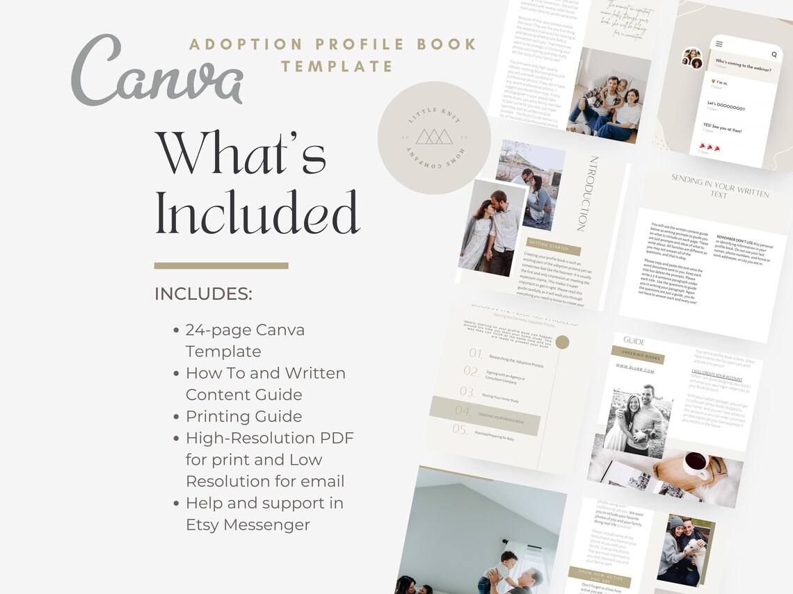 Modern Adoption Profile Book Template, Editable Canva Design (PDF) - Etsy