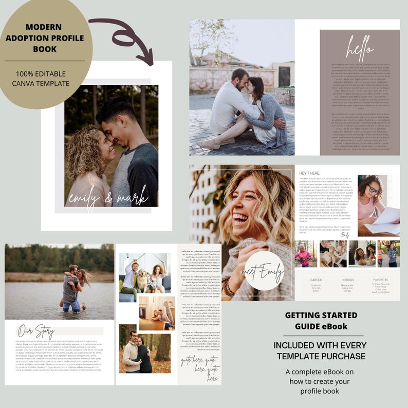 Modern Adoption Profile Book Template Editable Template in - Etsy