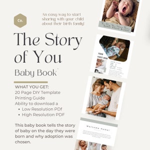 The Story of You Adoption Baby Book | Adoption | Baby Book Template | Adoption template