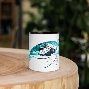 Sea Turtle Coffee Mug: Ocean Life Ceramic Cup, Coastal Kitchen Decor