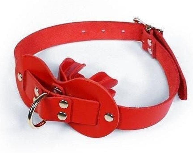 Intensely Quiet Red Leather Double Mouth Guard Gag Etsy